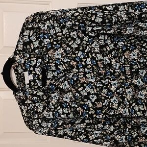 J. Jill Floral Blouse Long Flowing Comfortable L XL fit